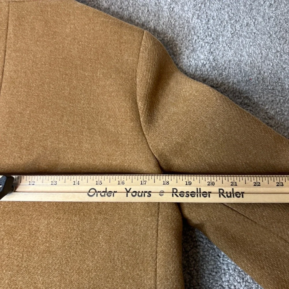 J.CREW‎ Italian Wool Coat womens large Camel Tan lodge coat full zip luxury